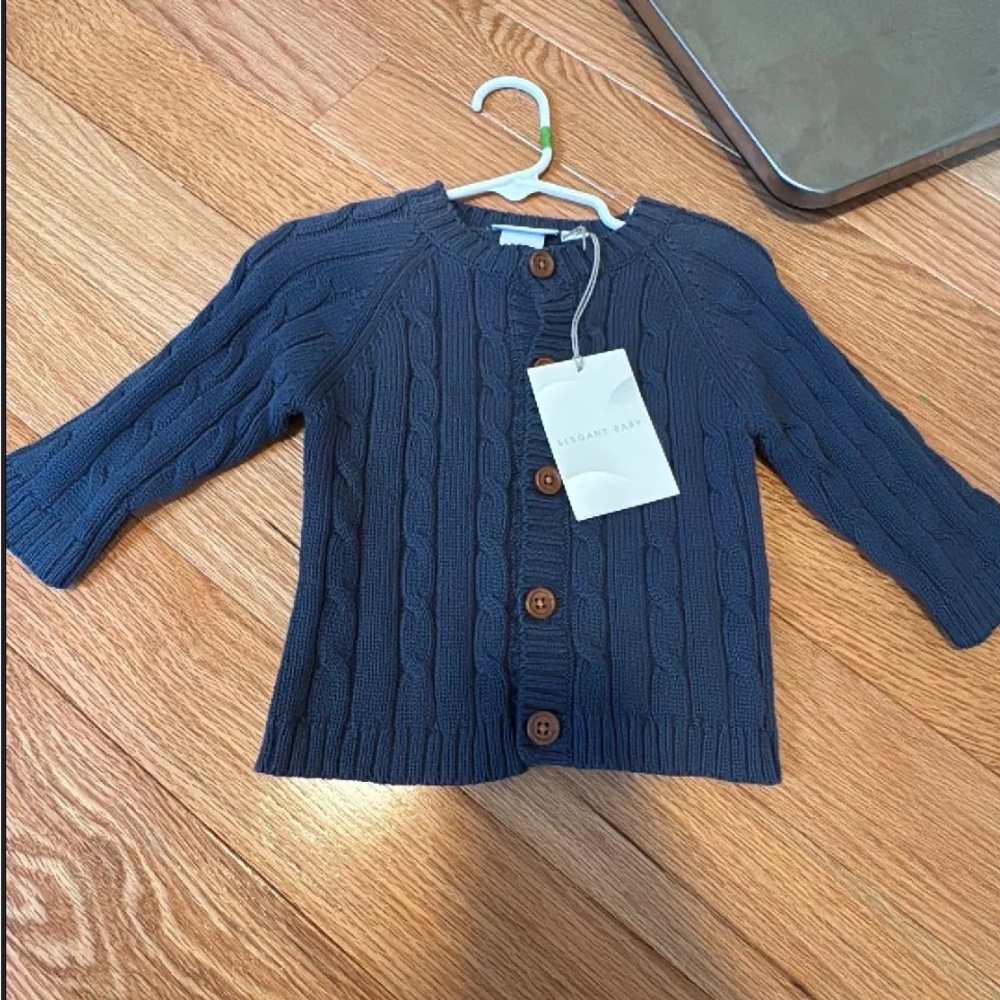 29b. NWT Elegant Baby Cable Knit Baby Cardigan 12 months